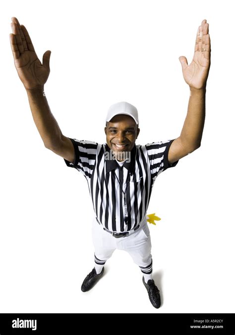 Referee Touchdown Signal Smiling Stock Photo Alamy