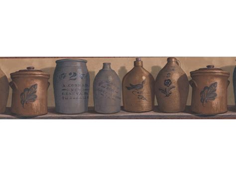 Kitchen Borders Rust And Brown Country Jars Wallpaper
