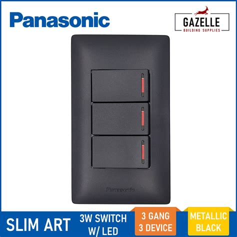 Panasonic Slim Art 3 Way Illuminated Switch Led 3 Gang 3 Device