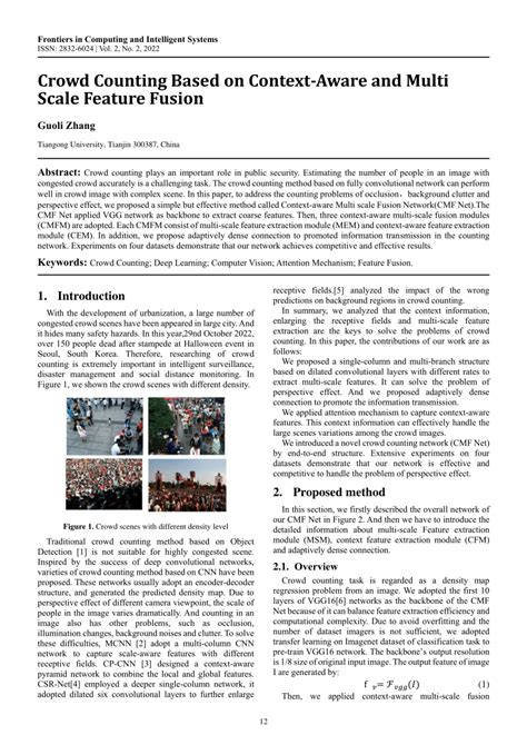 Pdf Crowd Counting Based On Context Aware And Multi Scale Feature Fusion