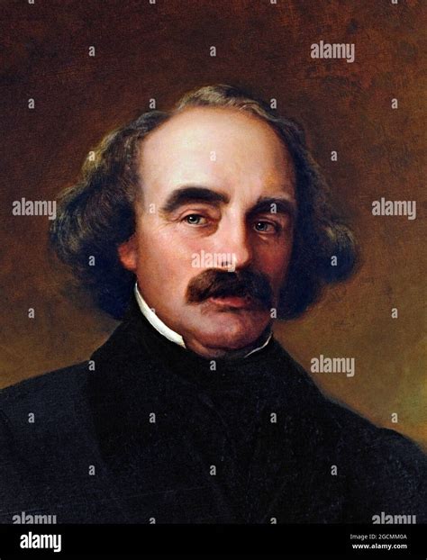Portrait Of The American Writer Nathaniel Hawthorne 1804 1864 By