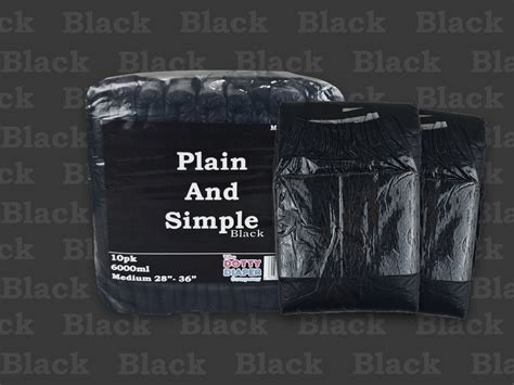 M Xl Pack Plain And Simple Black Ml Adult Diaper Etsy
