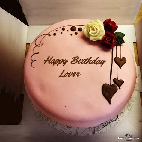 Happy Birthday Lover Image Of Cake Card Wishes