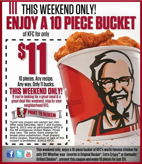 kfc chicken bucket coupons