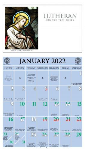 2022 Lutheran Calendar Ashby Publishing