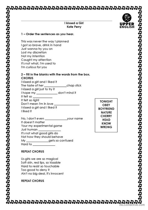 Song Activity Song And Nursery Rhym English ESL Worksheets Pdf Doc