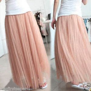 Incredible Womens Girls Tulle Puffy Full Length Long Maxi Skirt Skirts