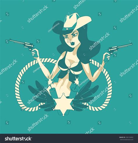 Cowgirl Stock Vector Royalty Free 226133452 Shutterstock