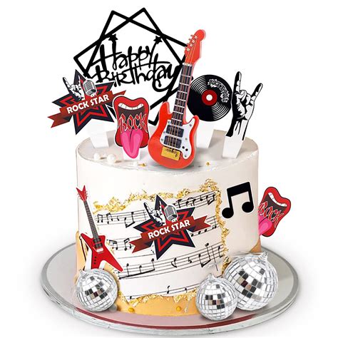 Rock Star Birthday Cake Toppers