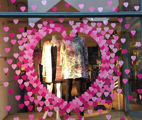 Valentines Window At Spirit In Devizes Made Of Heart Shaped Post It