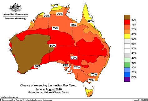 Probability Of Exceeding Median Maximum Temperature Click On The Map