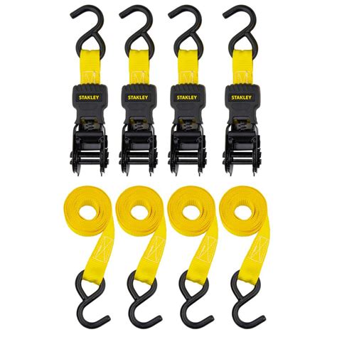 Home > cargo accessories > ratchet straps. Stanley 1 in. x 12 ft. x 1500# Ratchet Straps (4 Pack ...