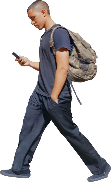 Download Person Walking Side View Person Walking With Phone Hd