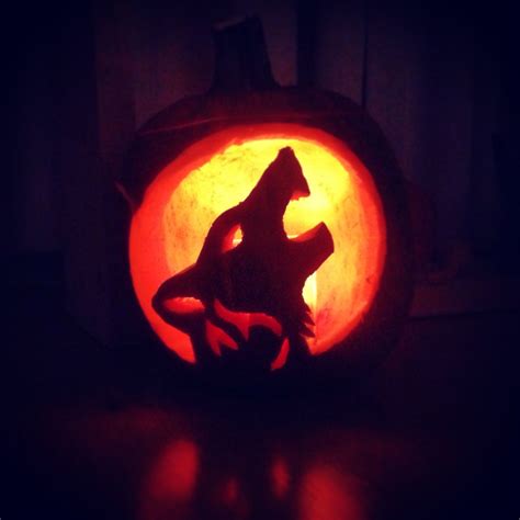 Carving Pumpkin Wolf