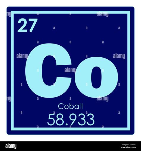 Cobalt Chemical Element Periodic Table Science Symbol Stock Photo Alamy