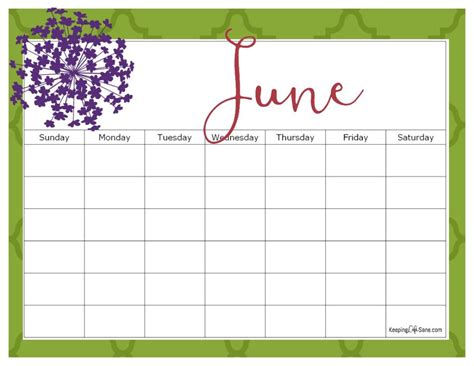 Editable June Calendar Printable Calendar 2023