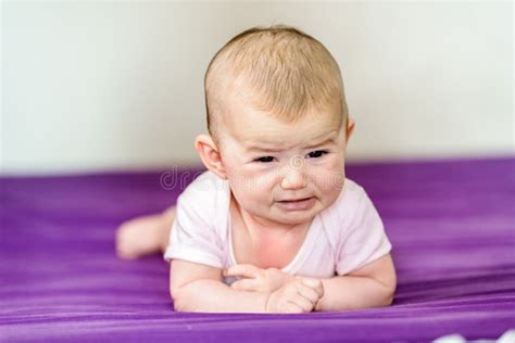 Baby Alone Angry And Crying In His Bed Stock Image Image Of Innocent