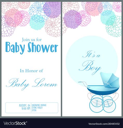 Baby Shower Invitation Card Template Royalty Free Vector