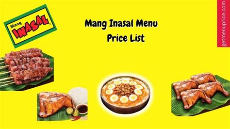 Mang Inasal Menu Price Philippines Updated July 2023