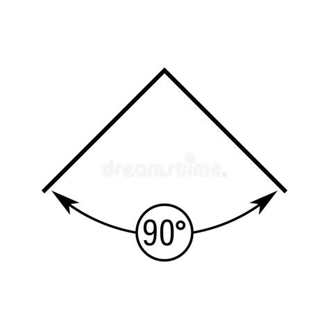 90 Degrees Angle Vector Icon Right Angle Symbol With Arrow Isolated
