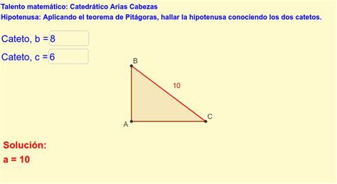Hipotenusa Aplicando El Teorema De Pitágoras Hallar La Hipotenusa