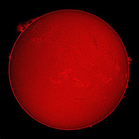 Sun In H Alpha With Large Prominences On April 23 2015 Sky And Telescope