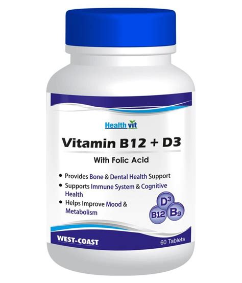 Healthvit Vitamin B12 D3 60 Tablets 60 Nos Vitamins Tablets Buy