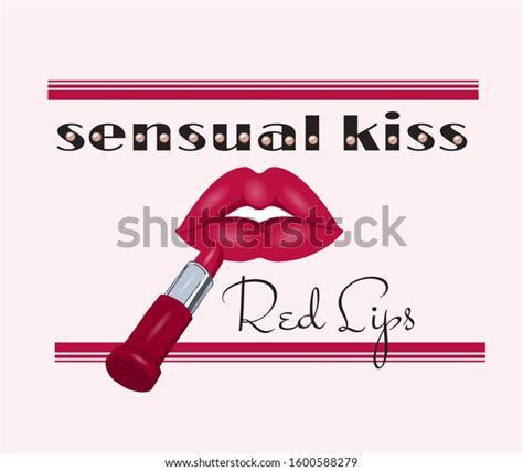 Red Lips Sensual Kiss Red Lipstick Stock Vector Royalty Free 1600588279 Shutterstock