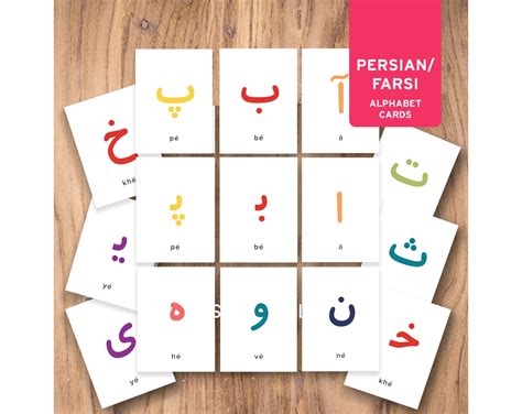 Persian Farsi Alphabet Learning Flashcards Complete Set Of Letters