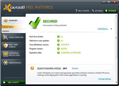 Scanning is efficient, and it consumes few resources, but it doesn't offer. Free Download Avast Antivirus Home Edition 6 (2010 - 2011 ...