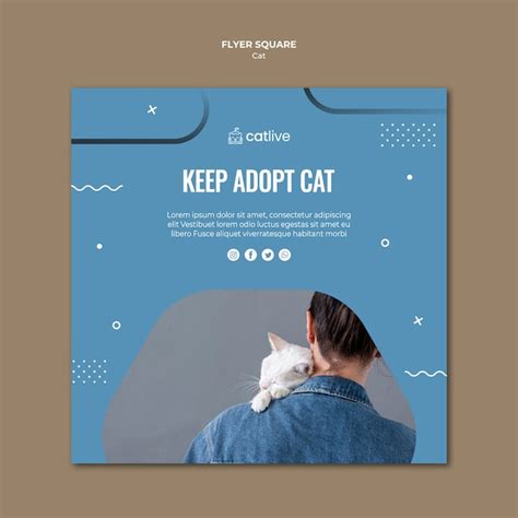 Cat Adoption Square Flyer Free Psd File