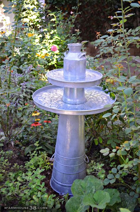 Diy Galvanized Pedestal Fountain Fountain Diy Fountain Upcycle Garden