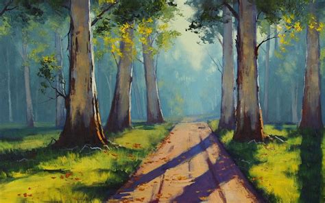1280x800 Painting Forest Path Sunlight Desktop Pc And Mac