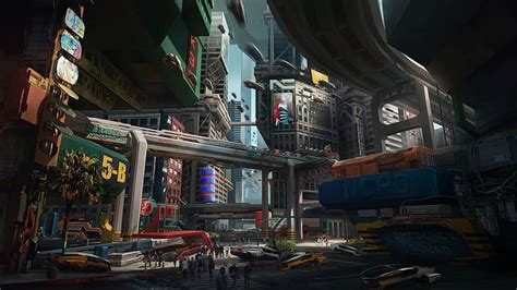 Hd Wallpaper Cyberpunk 2077 Cd Projekt Red Concept Art City
