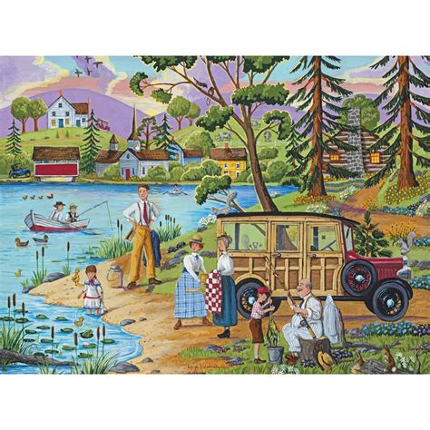 Lakeside Picnic 1000 Piece Jigsaw Puzzle Bits And Pieces