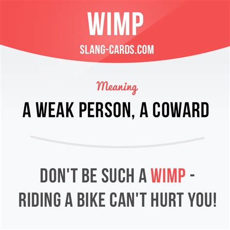 Wimp Is A Weak Person A Coward Example Dont Be Such A Wimp