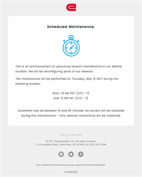 Maintenance Responsive Html Email Template