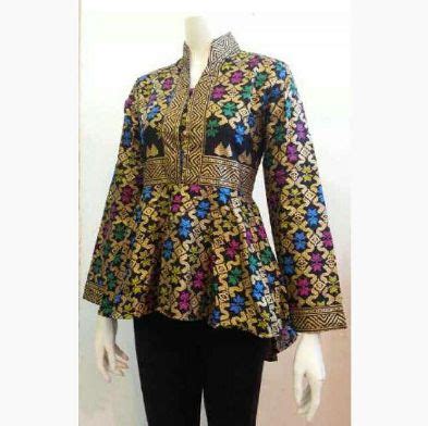 Buy original rianty batik brown olinda batik dress. model baju batik kantor lengan panjang | Desain blus ...