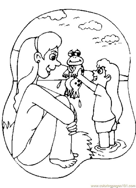 Coloring Pages Girl Frog Amphibians Frog Free
