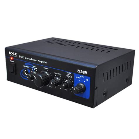 Pyle Pta2 Mini Stereo Power Amplifier 2 X 40 Watt With Aux Cd