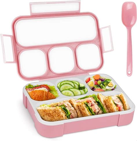 4 Compartment Plastic Transparent Lunch Box Leakproof Ideal Portion Bpa