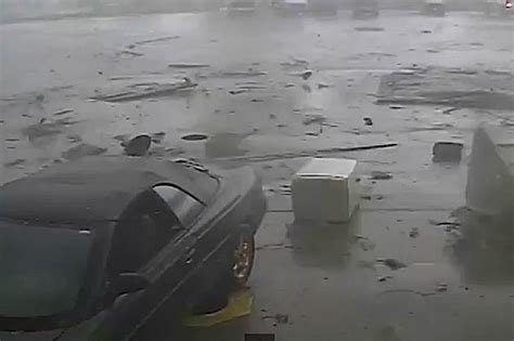 Surveillace Camera Captures Intense Tornado Video