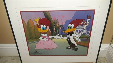 Framed Love Birds Woody Woodpecker Sericel By Walter Lanz Productions