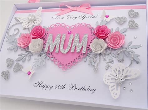Luxury Personalised Handmade Mothers Day Card Mum Birthday Th Th Th Box Ebay Birthday