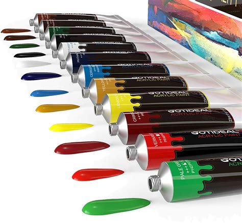 12 95ml Colors Acrylic Paint Set Crown Office Supplies