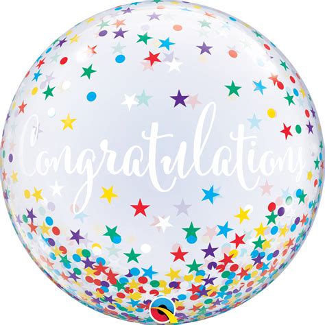 Congratulations Confetti Stars Qualatex 22 Bubble