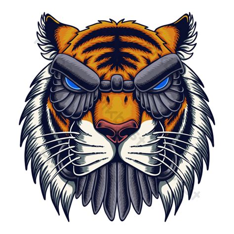 Robot Tiger Head Vector Illustration Png Images Eps Free Download