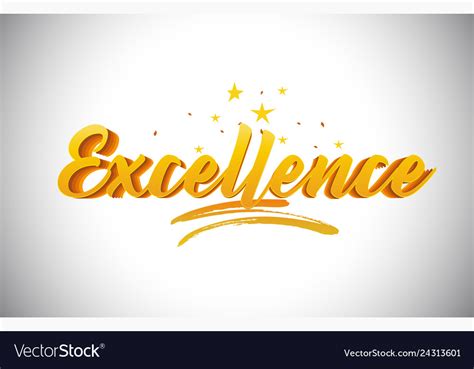 Excellence Golden Yellow Word Text Royalty Free Vector Image