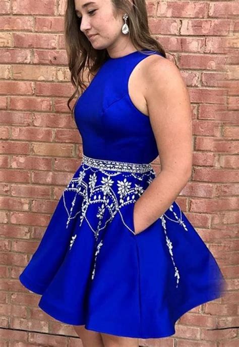 Royal Blue Homecoming Dress With Pockets Hoco Dresses Short Prom