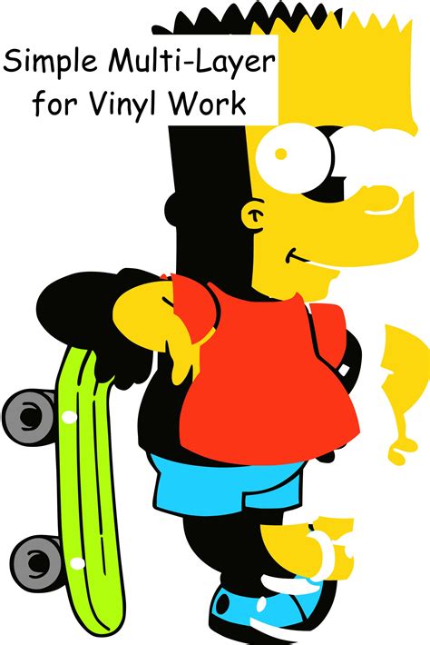 The Simpsons Bart Cartoon Stencil Svg Cut File Png Layered Svg Vinyl Mylar Stickers